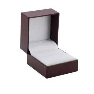 🆕📦 Leatherette Box with Ring Slot. Inner Satin Lid & Flock Base (Burgundy Outer, White Inner)