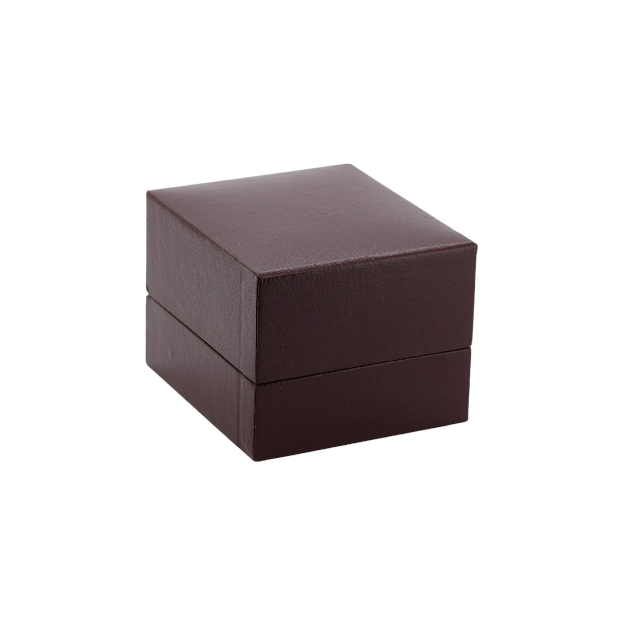 🆕📦 Leatherette Box with Ring Slot. Inner Satin Lid & Flock Base (Burgundy Outer, White Inner)