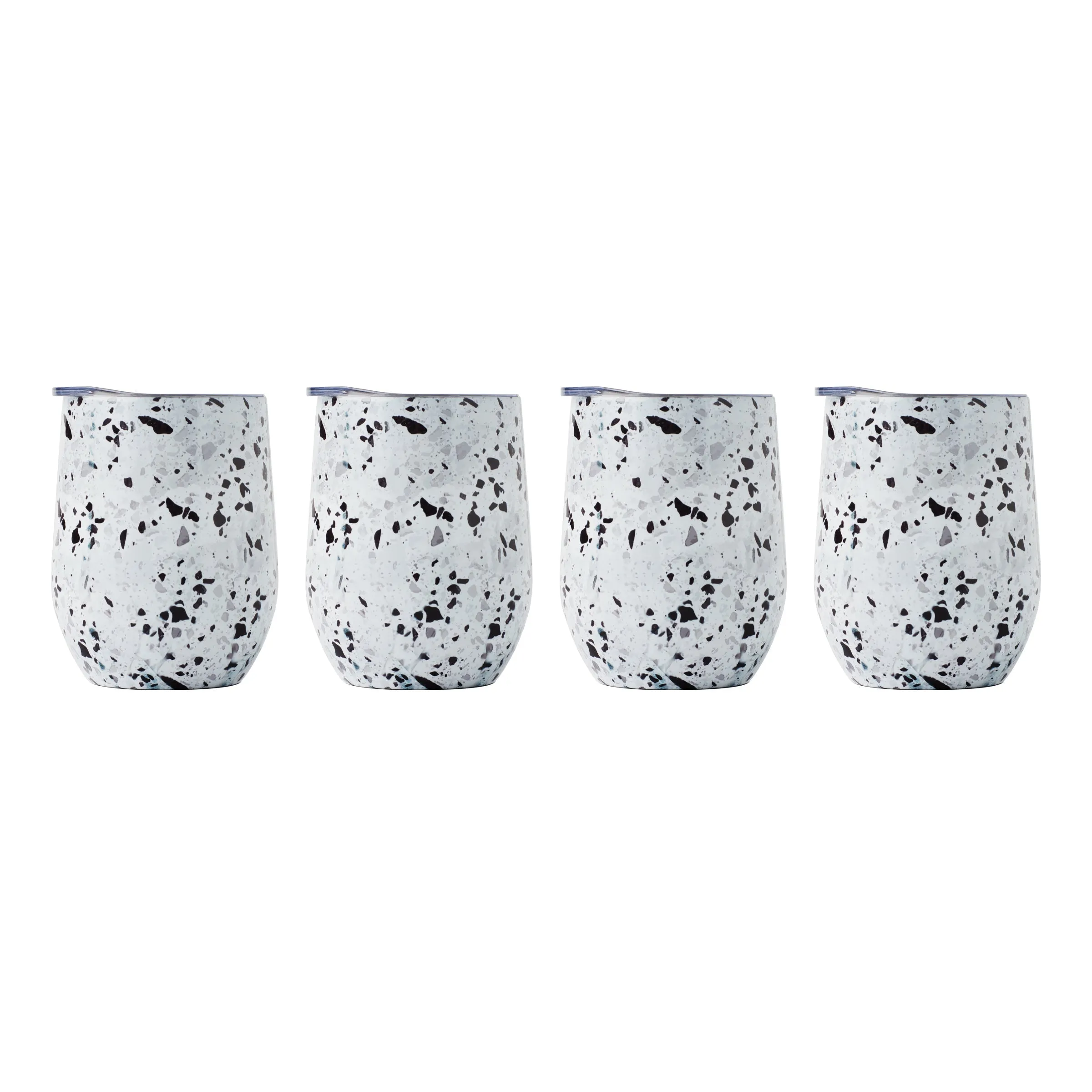 12 Oz Insulated Terrazzo Wine Tumblers, Set Of 4