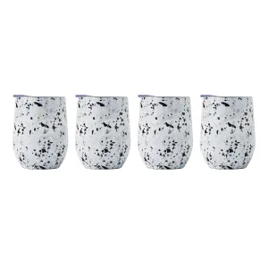12 Oz Insulated Terrazzo Wine Tumblers, Set Of 4