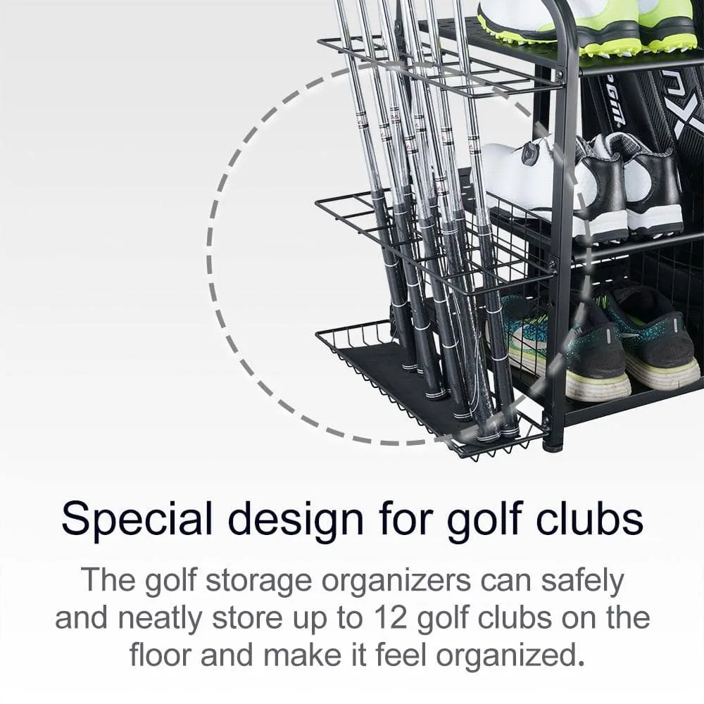 121 Lbs. Golf Storage Garage Organizer and Other Golfing Equipment Rack