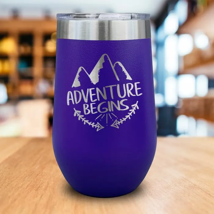 Adventure Begins Engraved Wine Tumbler