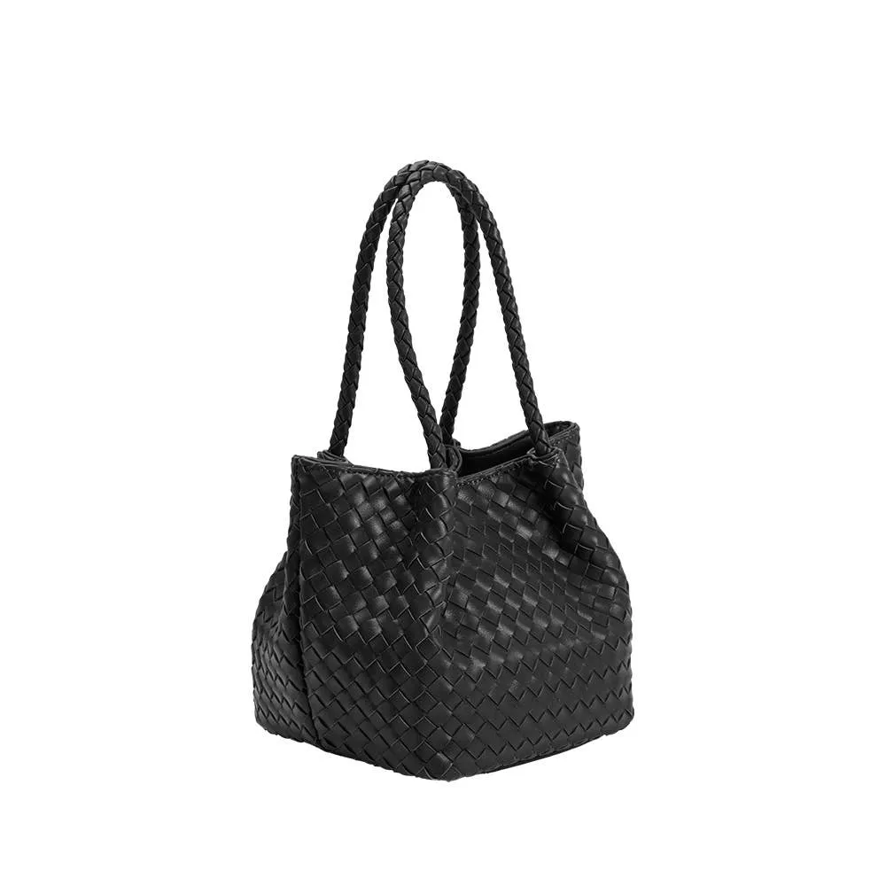 Anahi Black Recycled Handle Bag | Melie Bianco