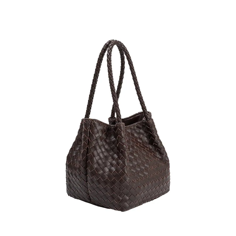 Anahi Espresso Recycled Handle Bag | Melie Bianco