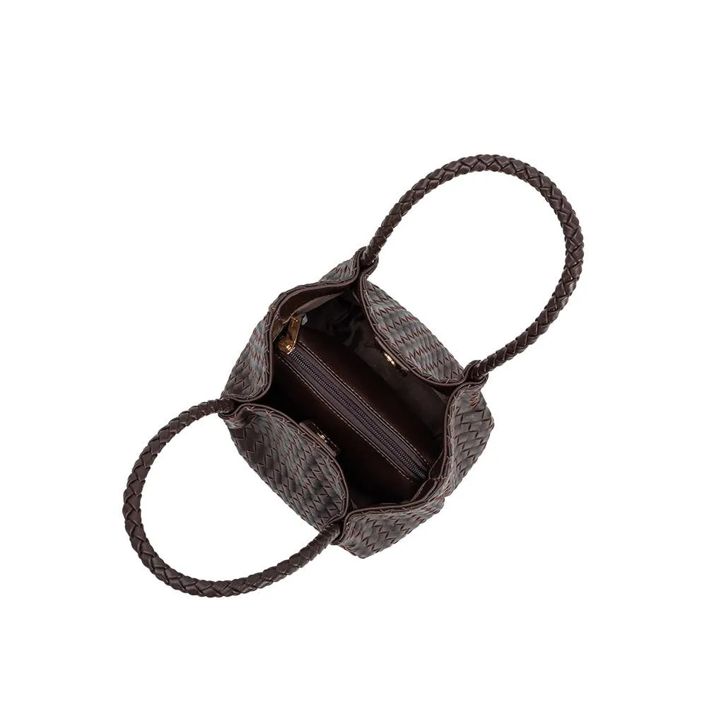 Anahi Espresso Recycled Handle Bag | Melie Bianco