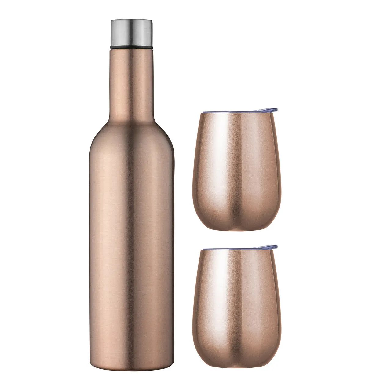 Avanti Double Wall Insulated Wine Traveller Set - Rose Gold