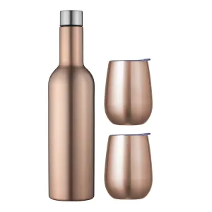 Avanti Double Wall Insulated Wine Traveller Set - Rose Gold