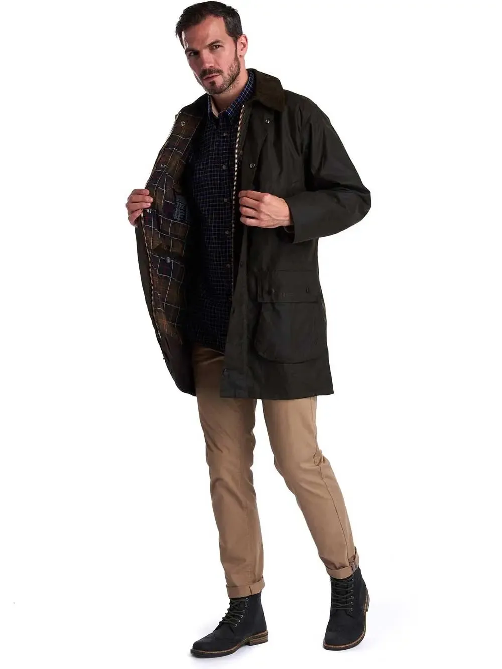 BARBOUR Classic Beaufort Wax Jacket - Mens - Olive
