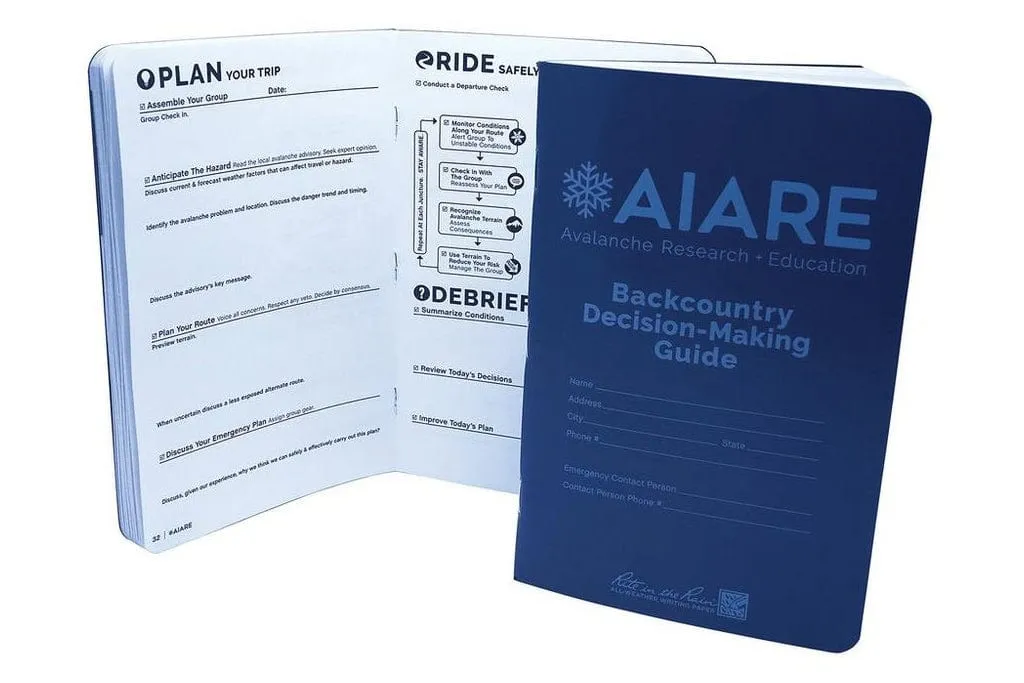 BCA AIARE Backcountry Decision Making Guide Field Book