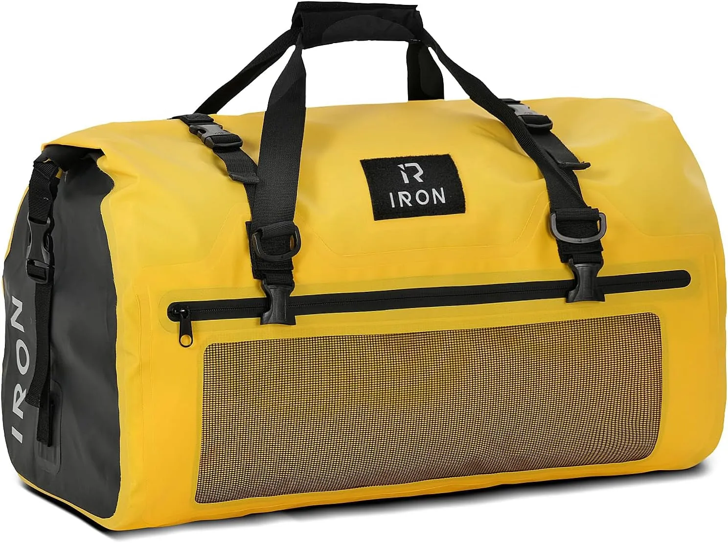 BORLENI Waterproof Dry Bag -Outer Mesh Zipper Pocket (Black,30L)