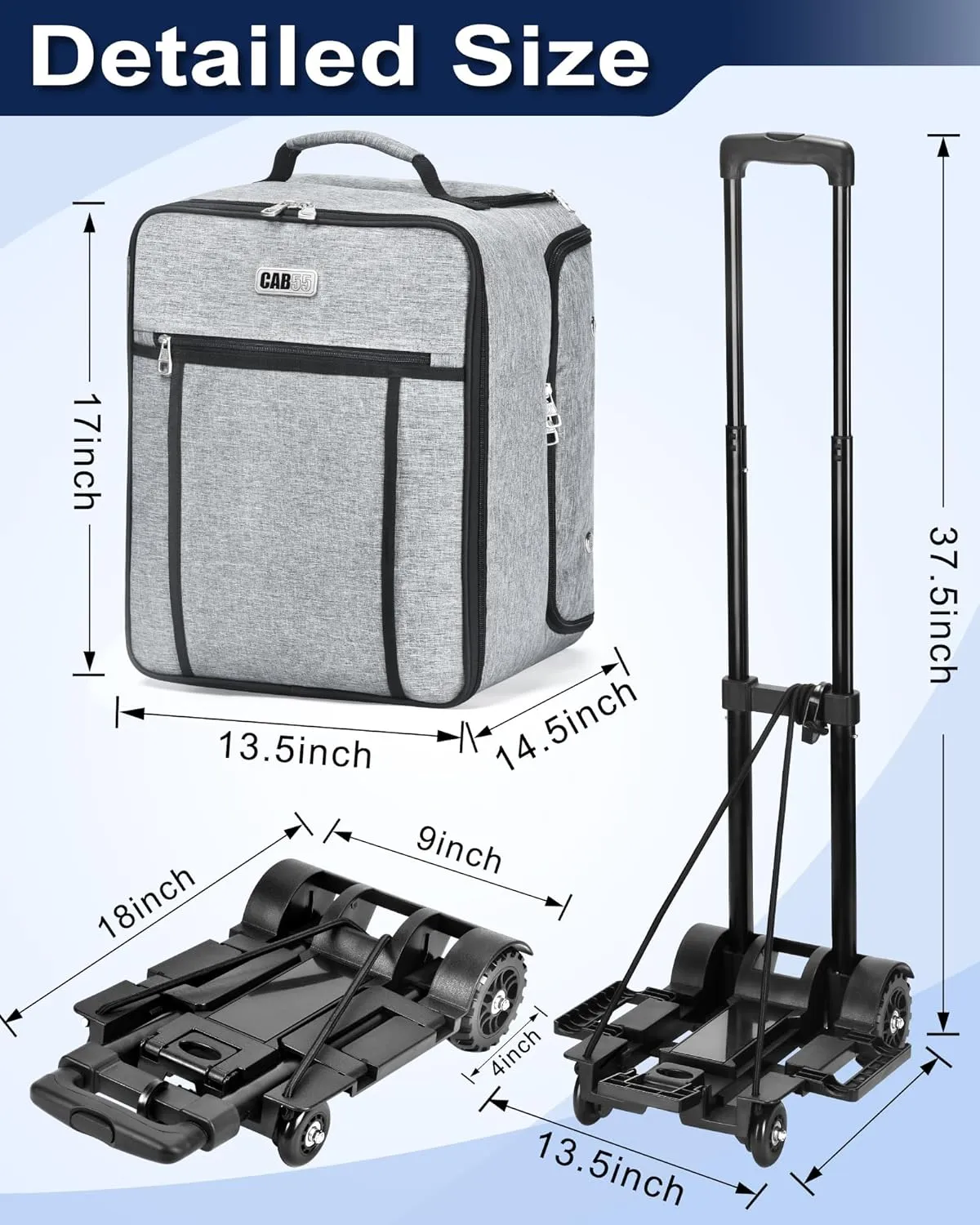 CAB55 Golf Trunk Organizer with 4 Wheels, 2 Layer Waterproof Car Golf Organizer with Separate Ventilated Compartment for 2 Pair Shoes, Golf Trunk Storage for Clothes