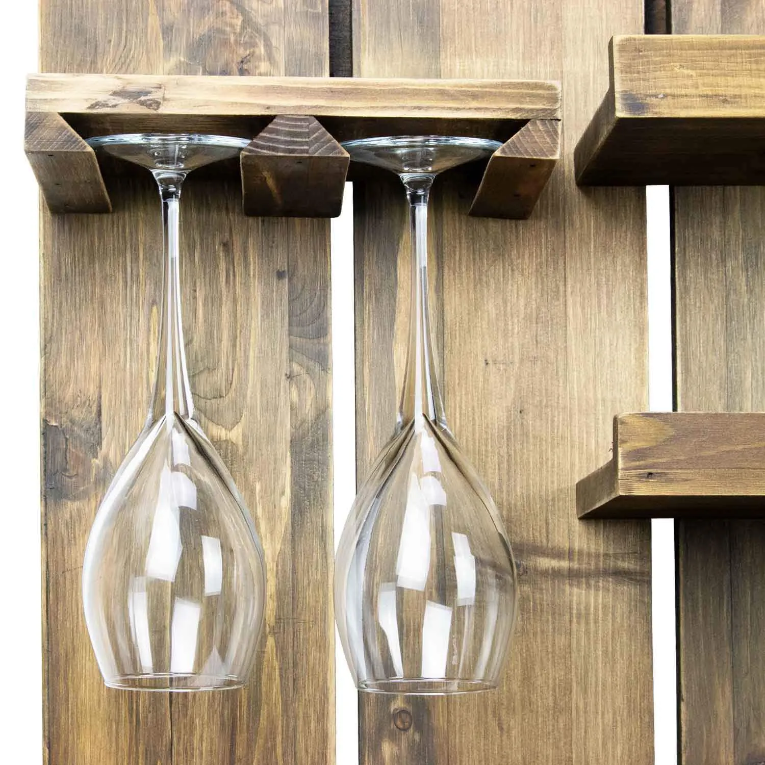 Chalkboard Wine Rack Shelf with Stemware Slots: Holds 8 Glasses