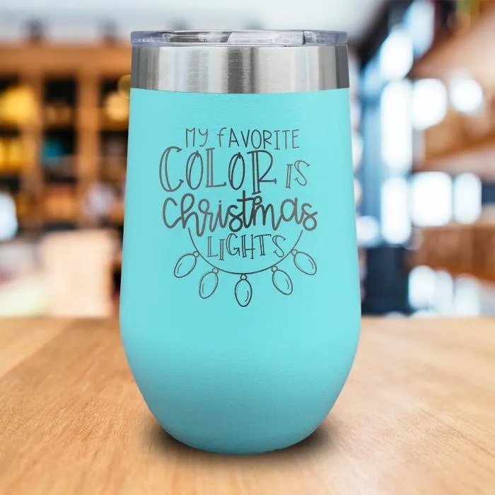 Christmas Lights Engraved Wine Tumbler