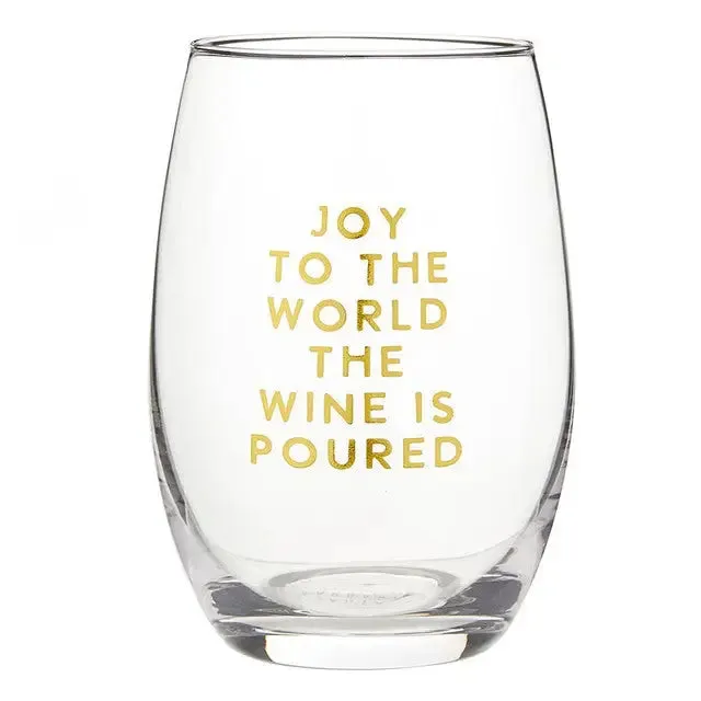 CHRISTMAS STEMLESS WINE GLASSES SET FOR HOLIDAY ENTERTAINING