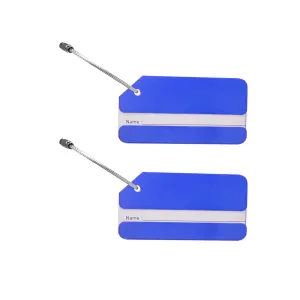 Colorful Aluminum Keyring Luggage Tags -Set of Two - Red, Purple, Pink, Orange, Grey or Blue