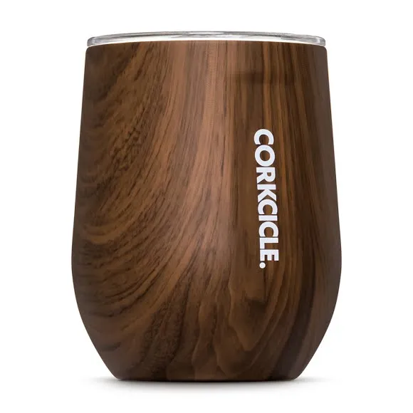 Corkcicle Stemless-12oz Walnut Wood