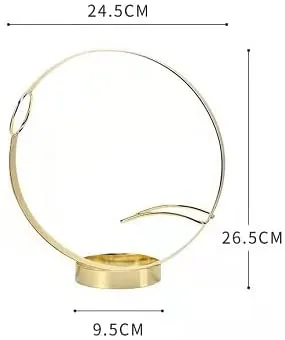 (D) Judaica Metal Wine Stand 'Circle' for Cabinet Interior Design 10'' (Gold)