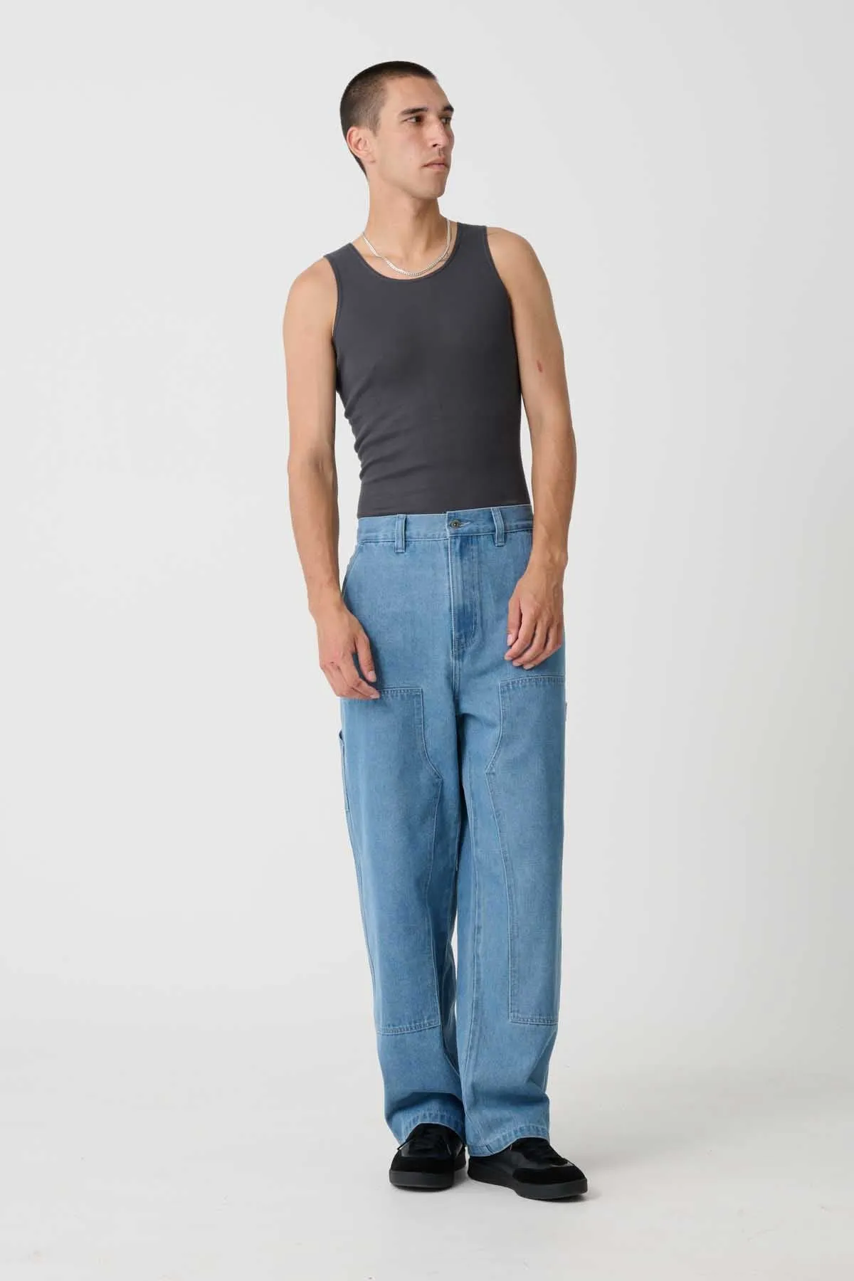 DENIM WORK PANT - MID BLUE DENIM