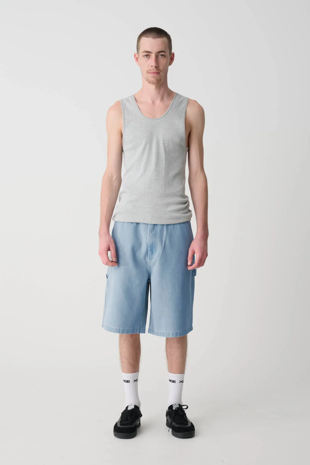 DENIM WORK SHORT - MID BLUE DENIM