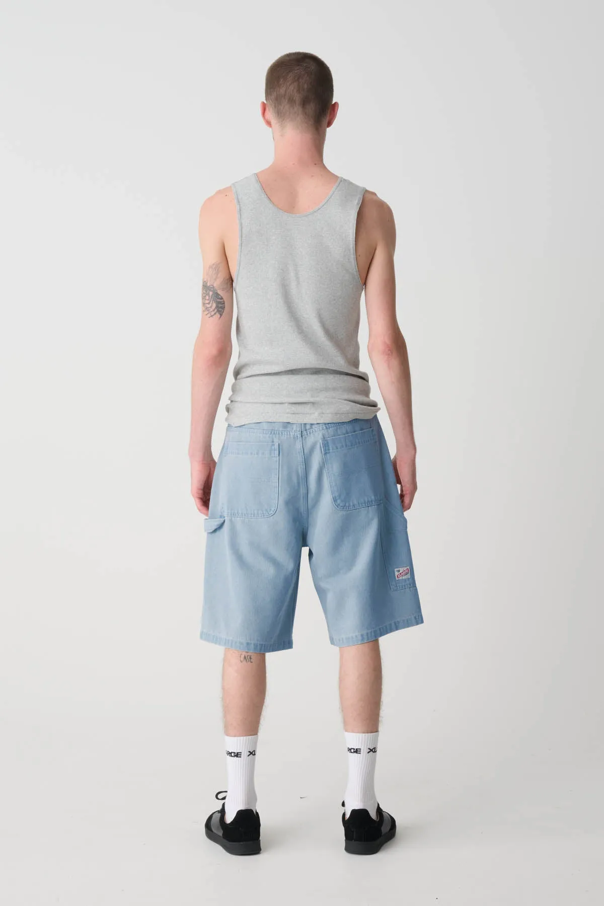 DENIM WORK SHORT - MID BLUE DENIM