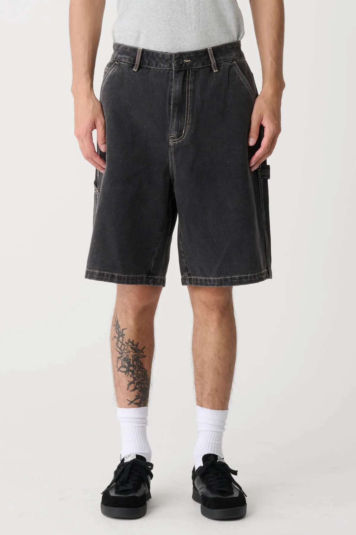 DENIM WORK SHORT - PEPPER