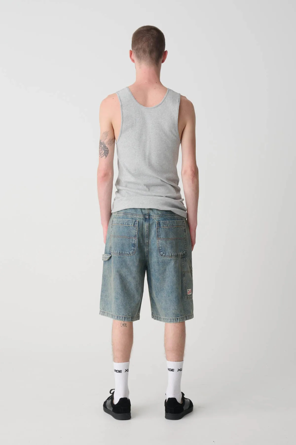 DENIM WORK SHORT - STAINED BLUE
