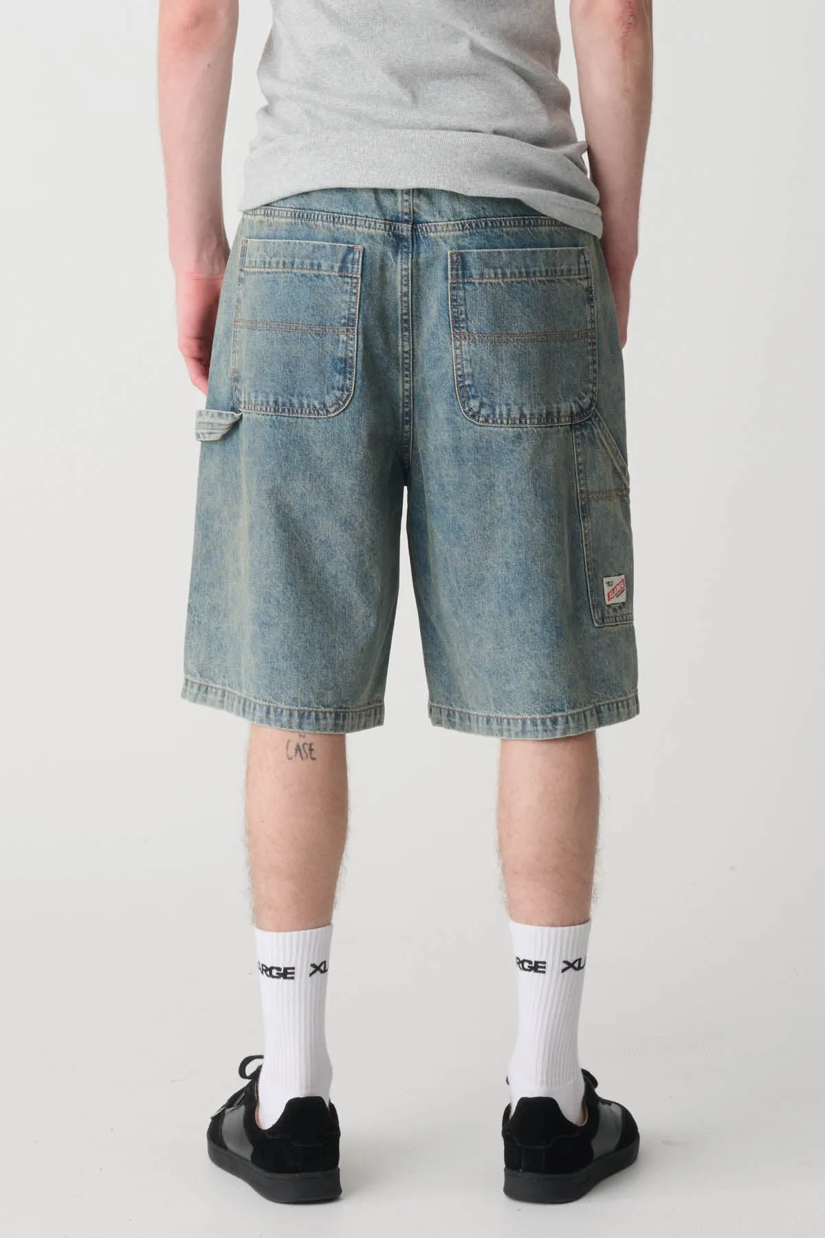 DENIM WORK SHORT - STAINED BLUE
