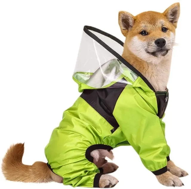 Dog Waterproof Raincoat Jumpsuit with Hood
