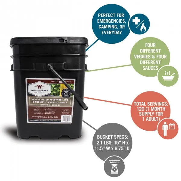 Emergency Freeze Dried Vegetables - 120 Servings
