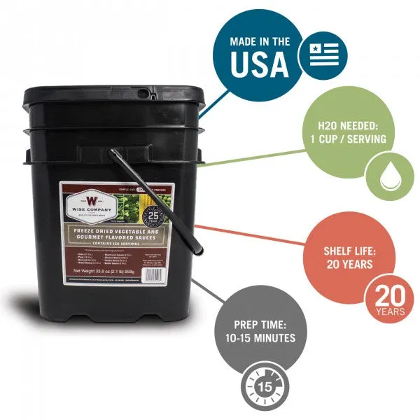 Emergency Freeze Dried Vegetables - 120 Servings