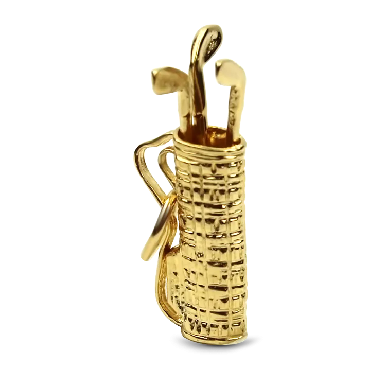 Estate 14k Yellow Gold Golf Bag Charm