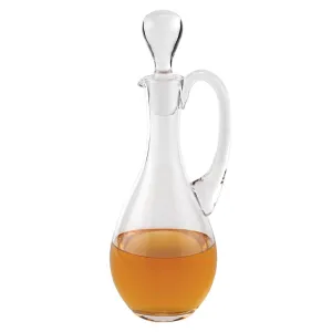 European Mouth Blown Crystal Handled Wine Decanter