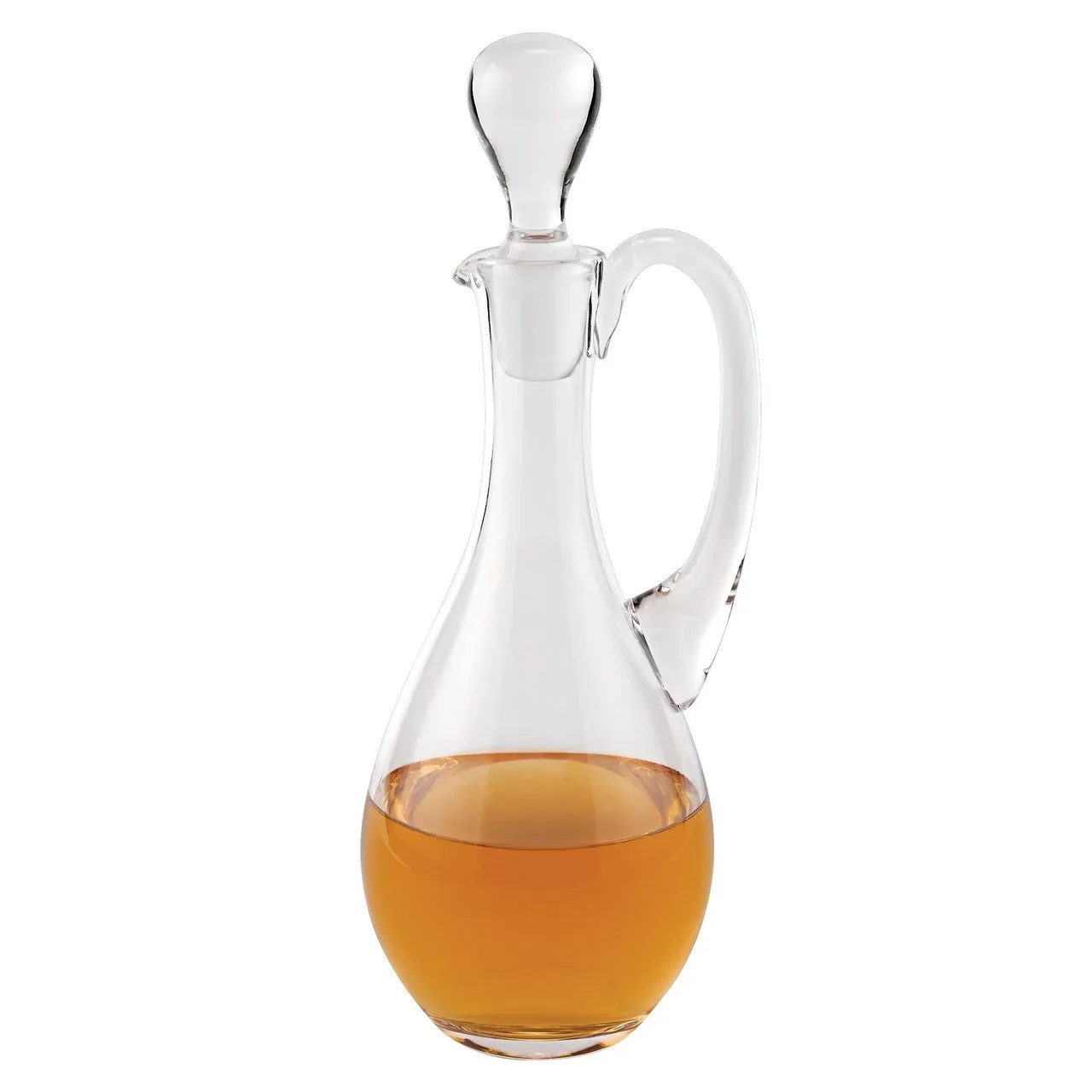 European Mouth Blown Crystal Handled Wine Decanter