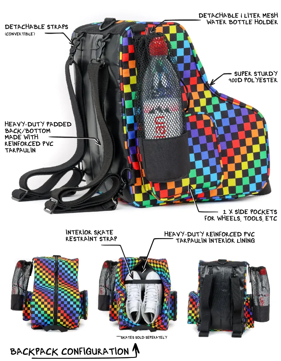 Fydelity Skate Bag - Rainbow Checker -