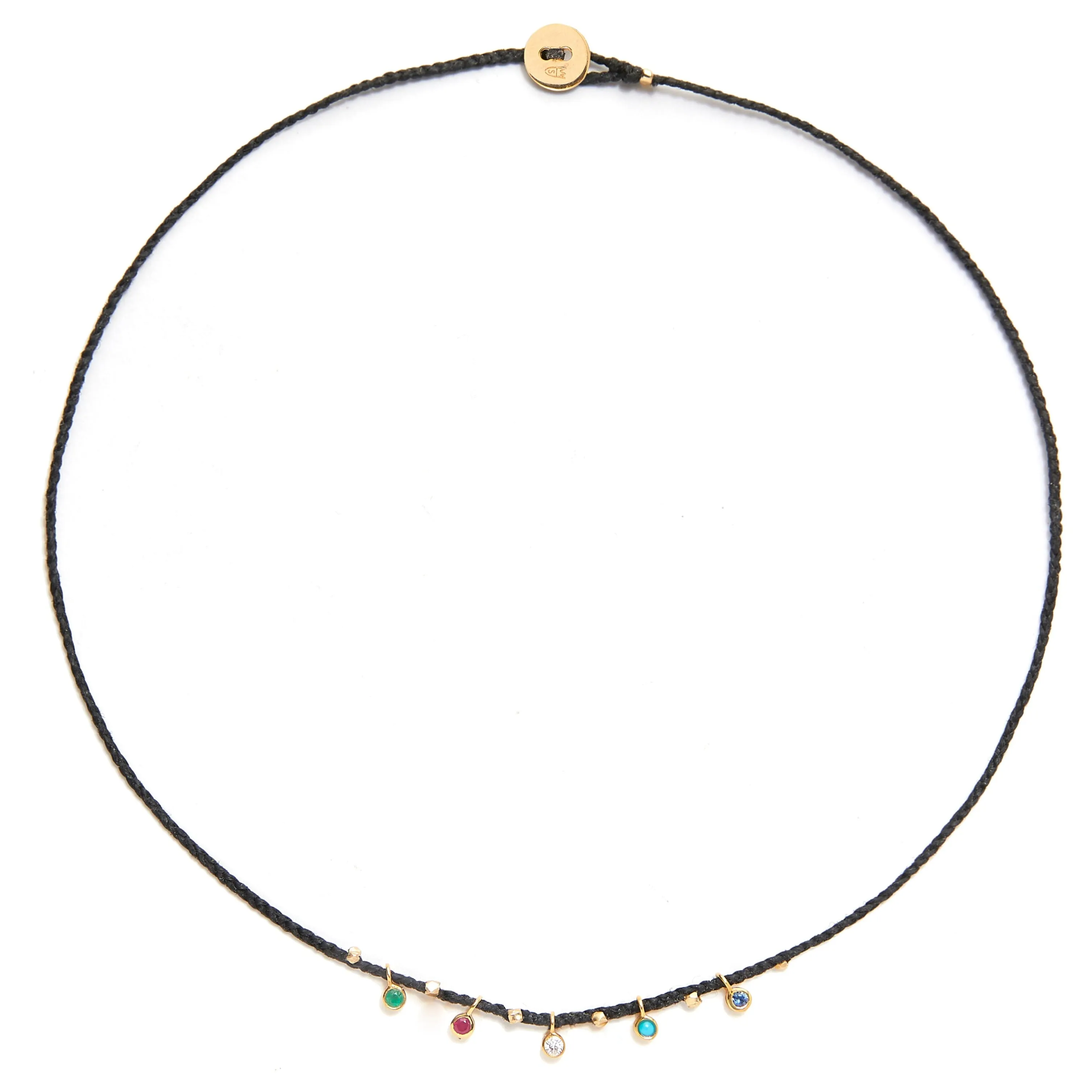 Gemstone Bezel Charms Necklace