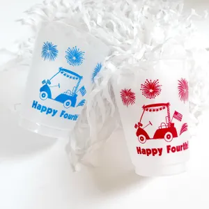 Golfcart 4th of July Frosted Party Cups