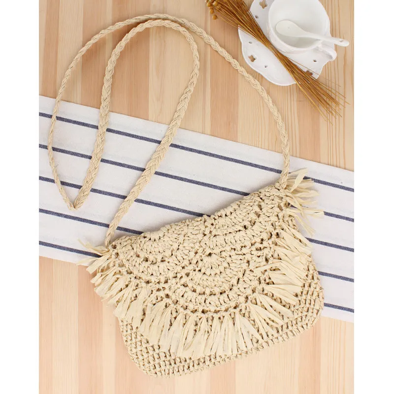 Handmade Crochet Tassel Woven Holiday Trendy Bags