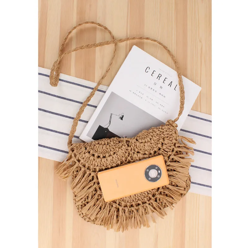 Handmade Crochet Tassel Woven Holiday Trendy Bags