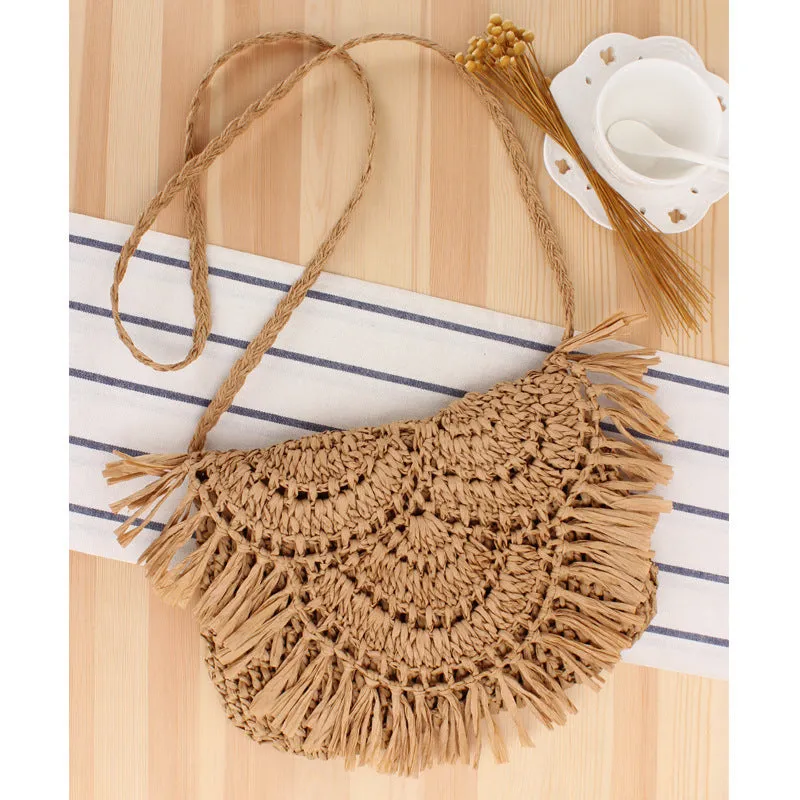 Handmade Crochet Tassel Woven Holiday Trendy Bags