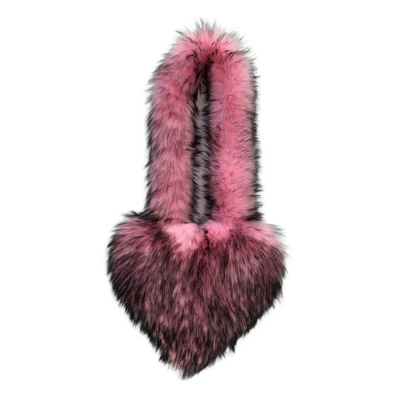Heart Imitation Raccoon Fur Plush Large Shoulder Bags