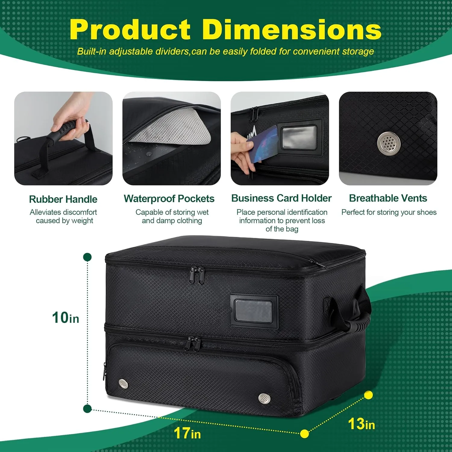 HIMAL HIMAL2 Layer Golf Trunk Organizer, Collapsible & Foldable Golf Travel Storage，Waterproof Car Golf Bag