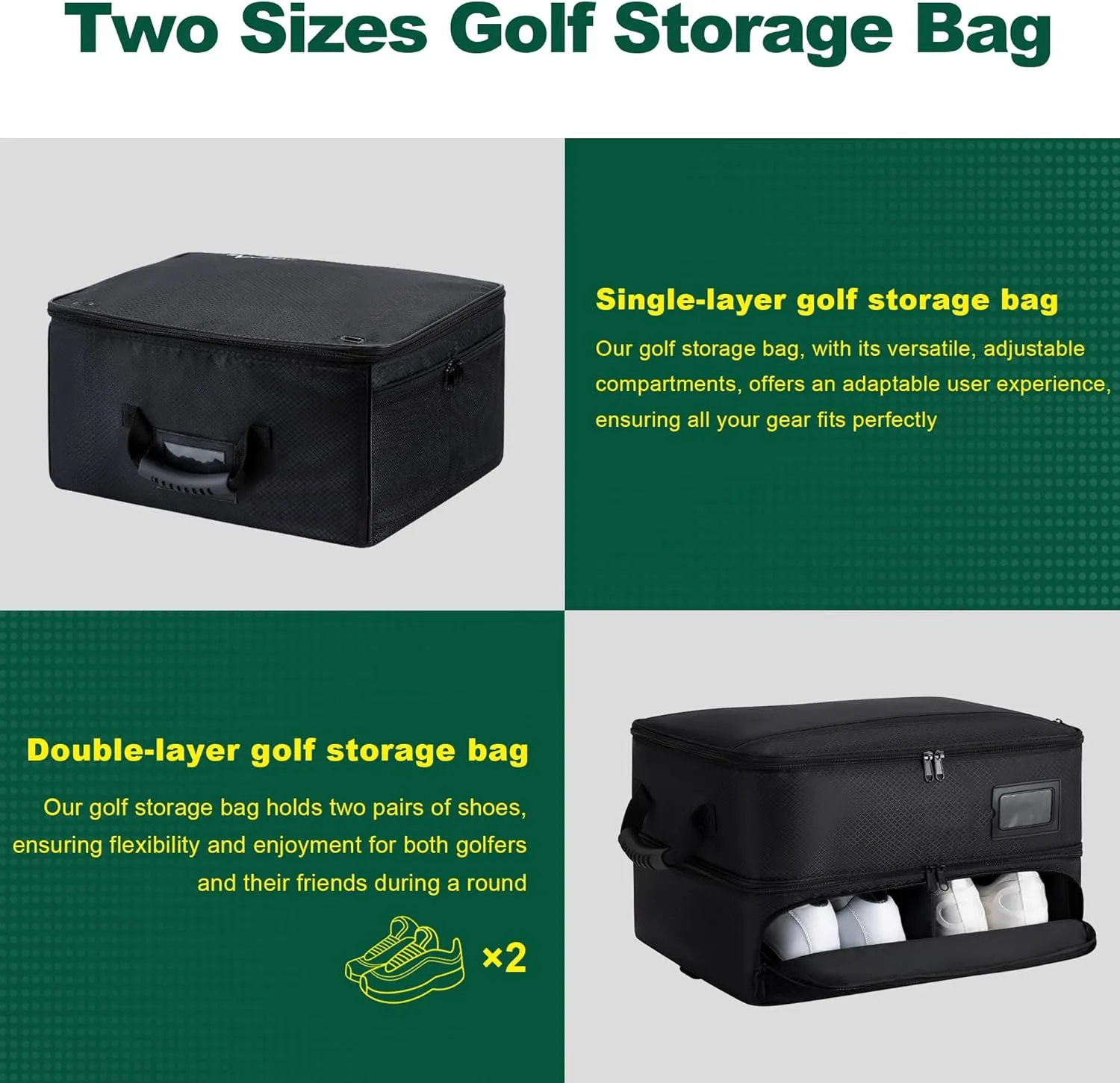 HIMAL HIMAL2 Layer Golf Trunk Organizer, Collapsible & Foldable Golf Travel Storage，Waterproof Car Golf Bag