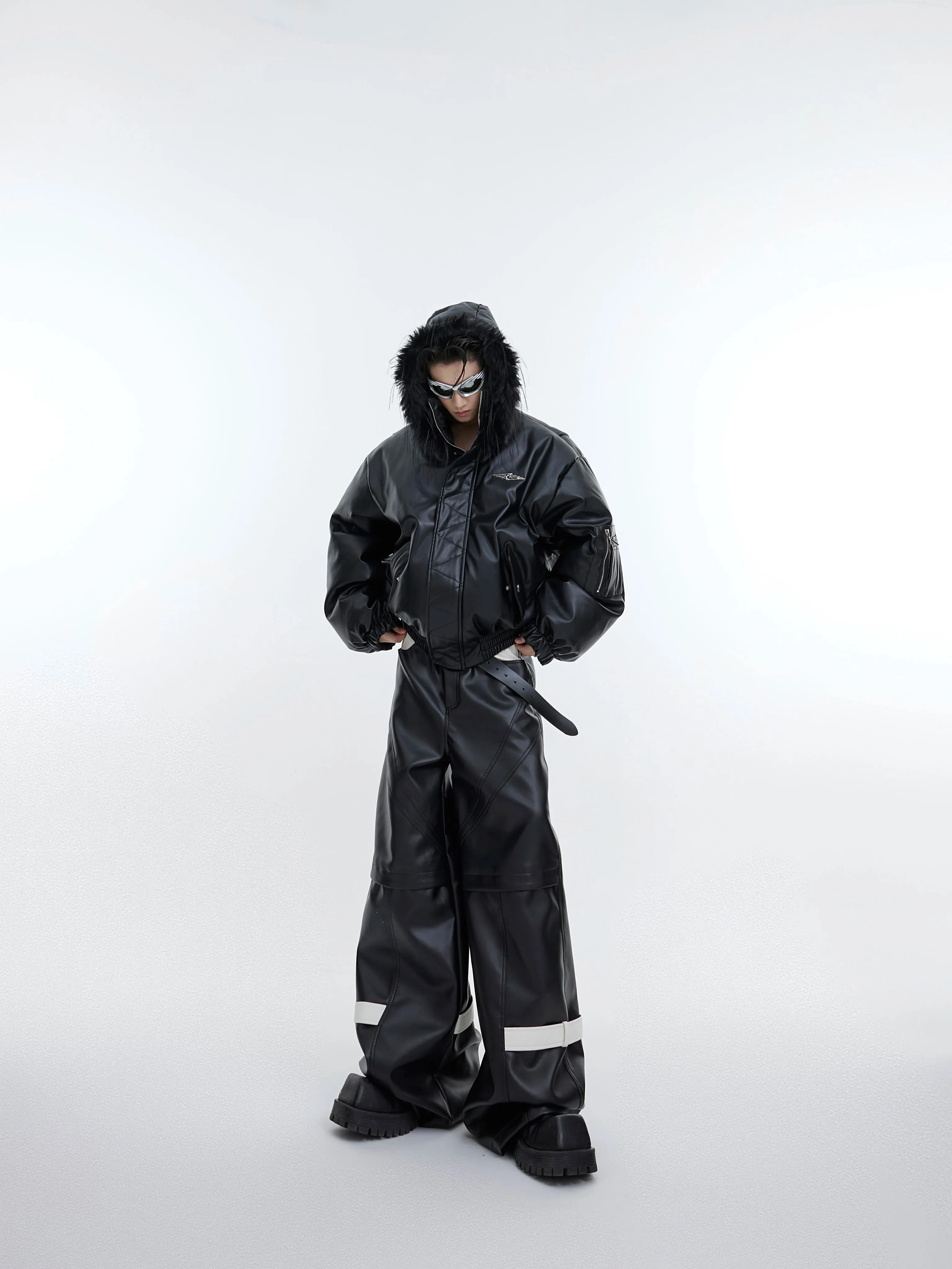 Hooded Insulated Jacket with Fur Collar