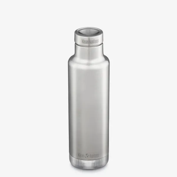 Klean Kanteen -  25oz Classic Insulated Bottle with Pour Through Cap (Brushed Stainless)