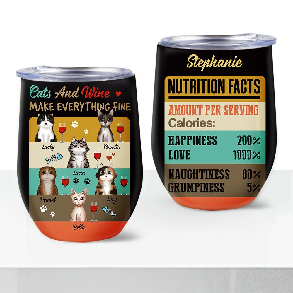 Life Is Better With Cats And Wine - Personalized Wine Tumbler