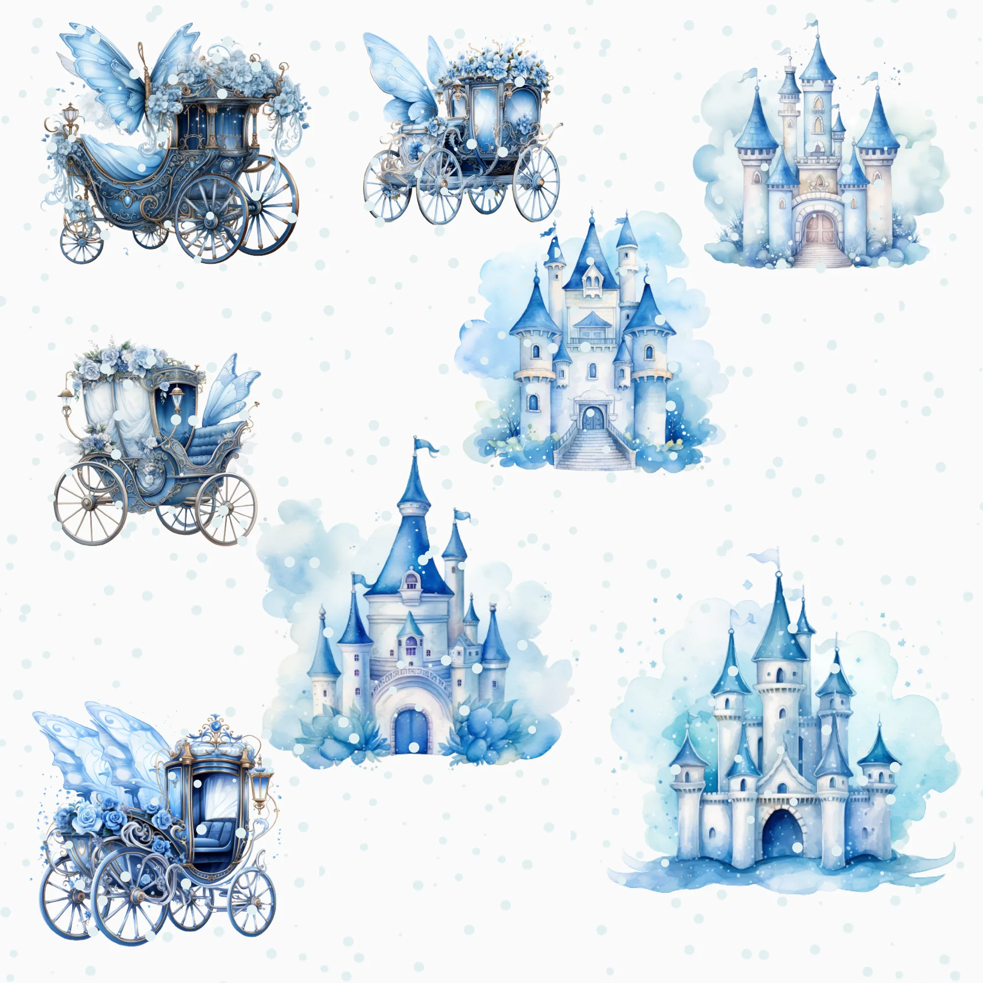 Little Princess Clipart, Watercolor Princess Clipart, Little Princess Ornaments,  Baby Princess, Castle Sublimation Design, Princess Birthday, Fairytale Princes 012