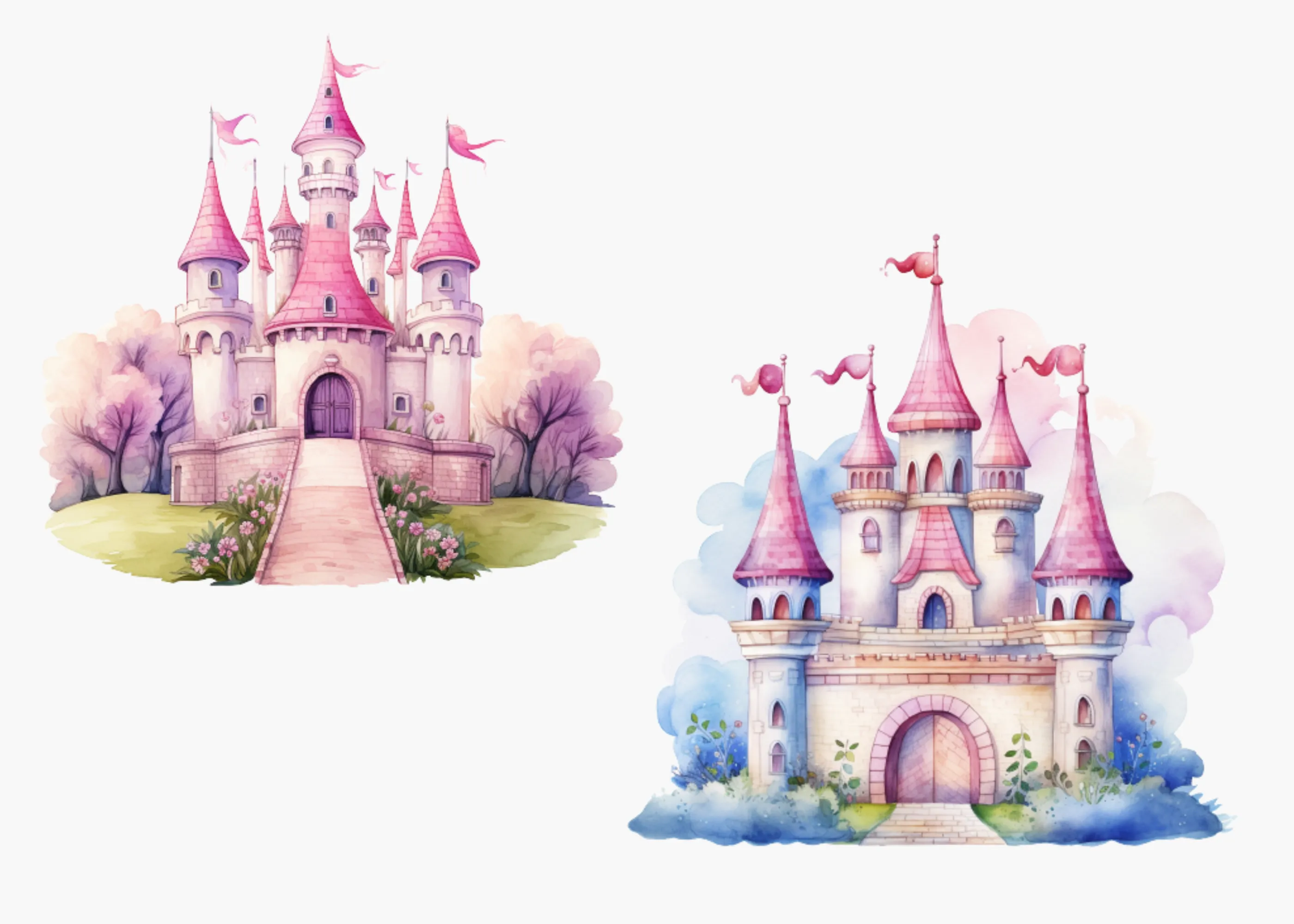 Little Princess Clipart, Watercolor Princess Clipart, Little Princess Ornaments, Baby Princess, Castle Sublimation Design, Princess Birthday, Fairytale Princes 034