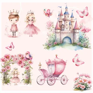 Little Princess Clipart, Watercolor Princess Clipart,Little Princess Ornaments, Baby Princess, Castle Sublimation Design, Princess Birthday, Fairytale Princes 011