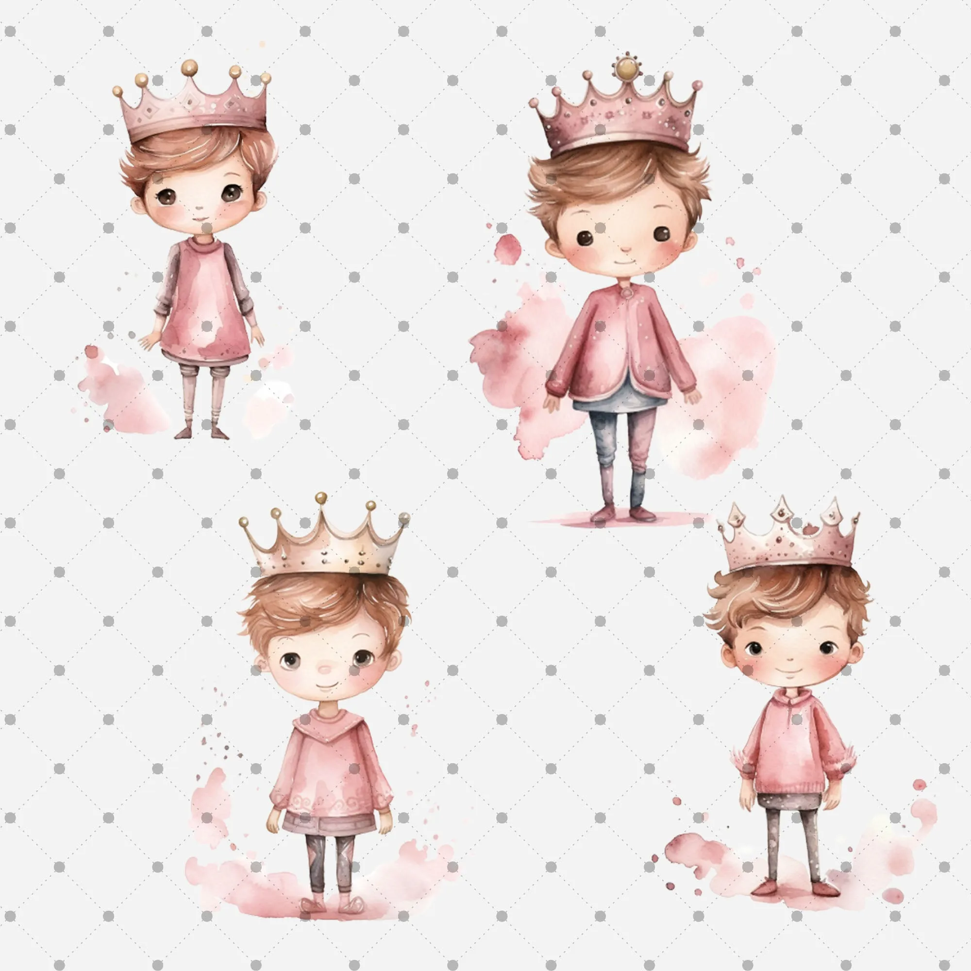 Little Princess Clipart, Watercolor Princess Clipart,Little Princess Ornaments, Baby Princess, Castle Sublimation Design, Princess Birthday, Fairytale Princes 011