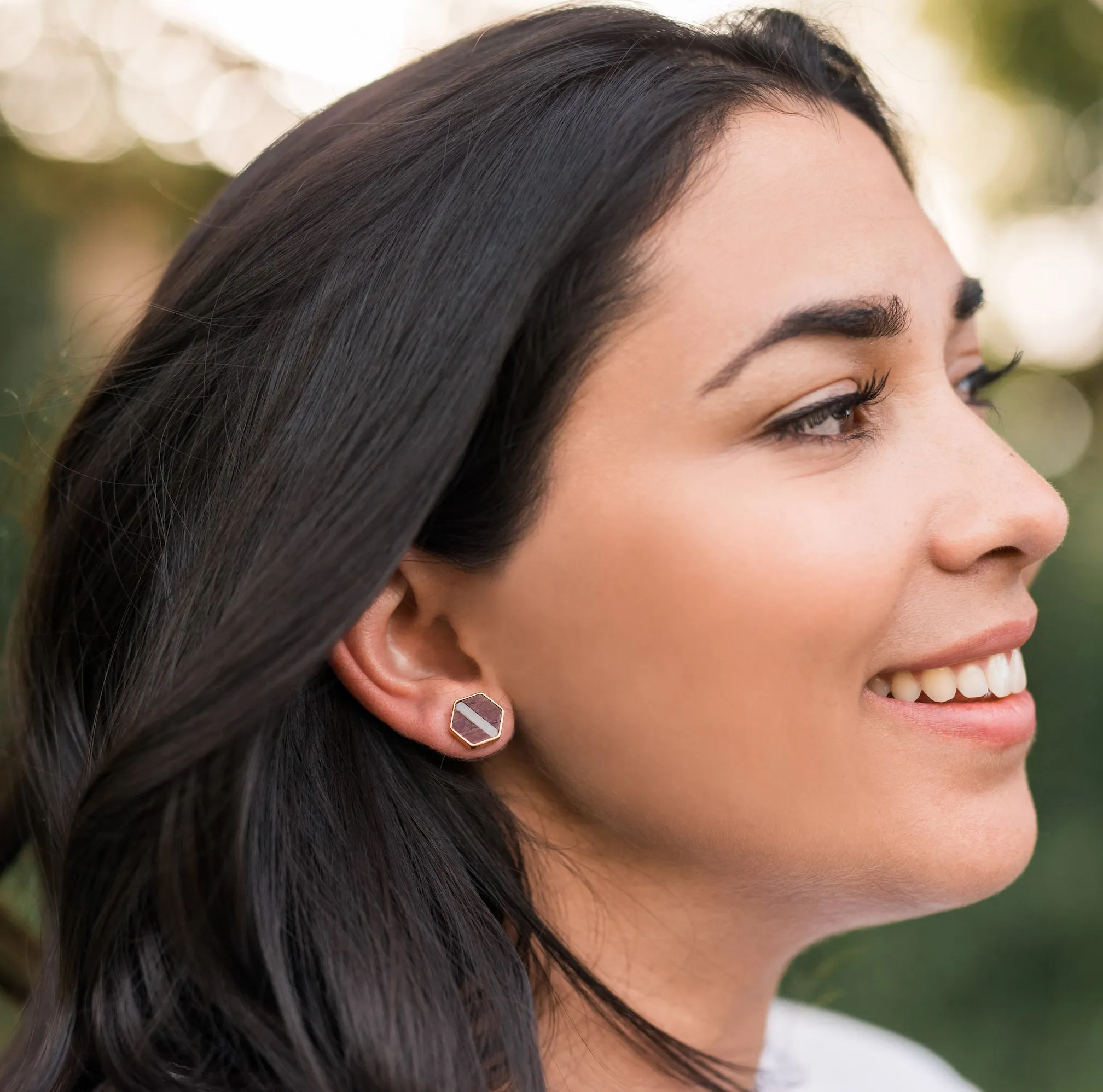 Lucite Barrel Earrings - White Translucent